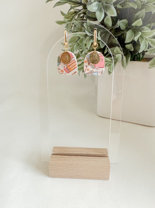 Back to School Polymer Clay Hoops