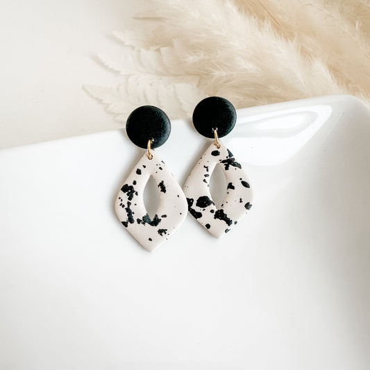 Open Teardrop Splatter Earrings