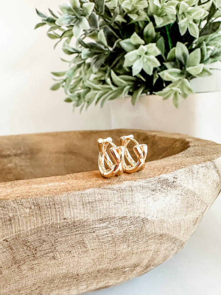 Criss Cross Gold Hoops