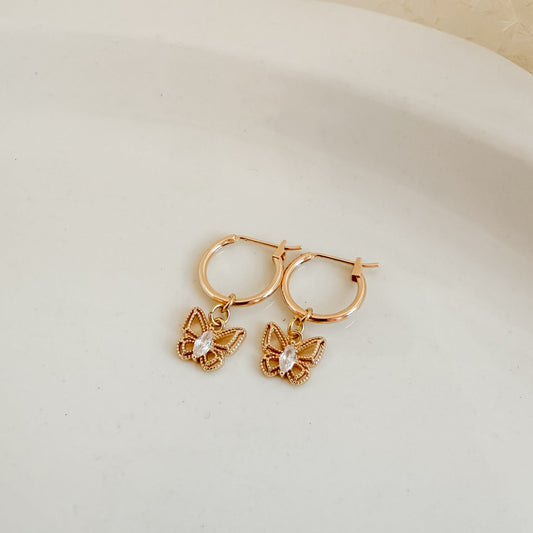 Butterfly Gold Hoops