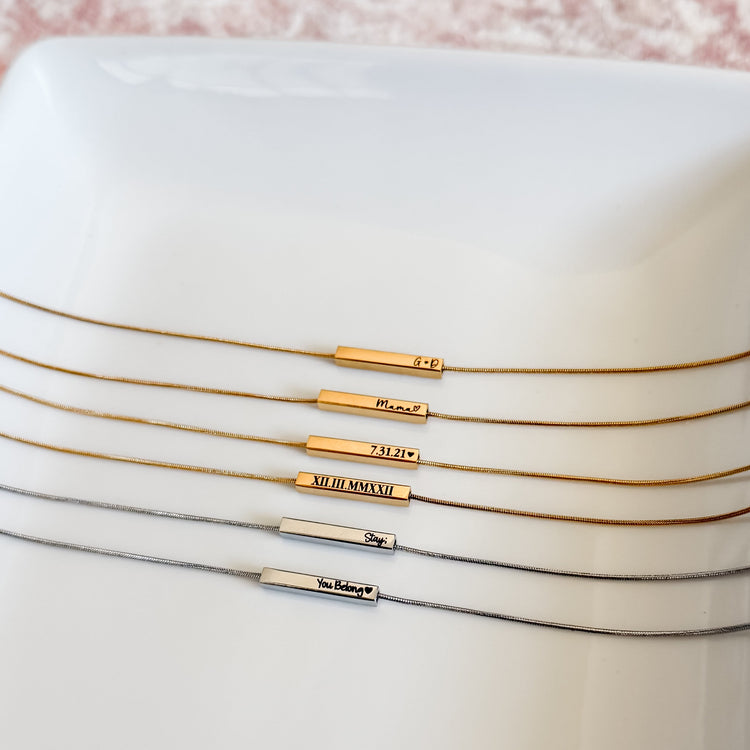 Personalized Sliding Bar Necklace