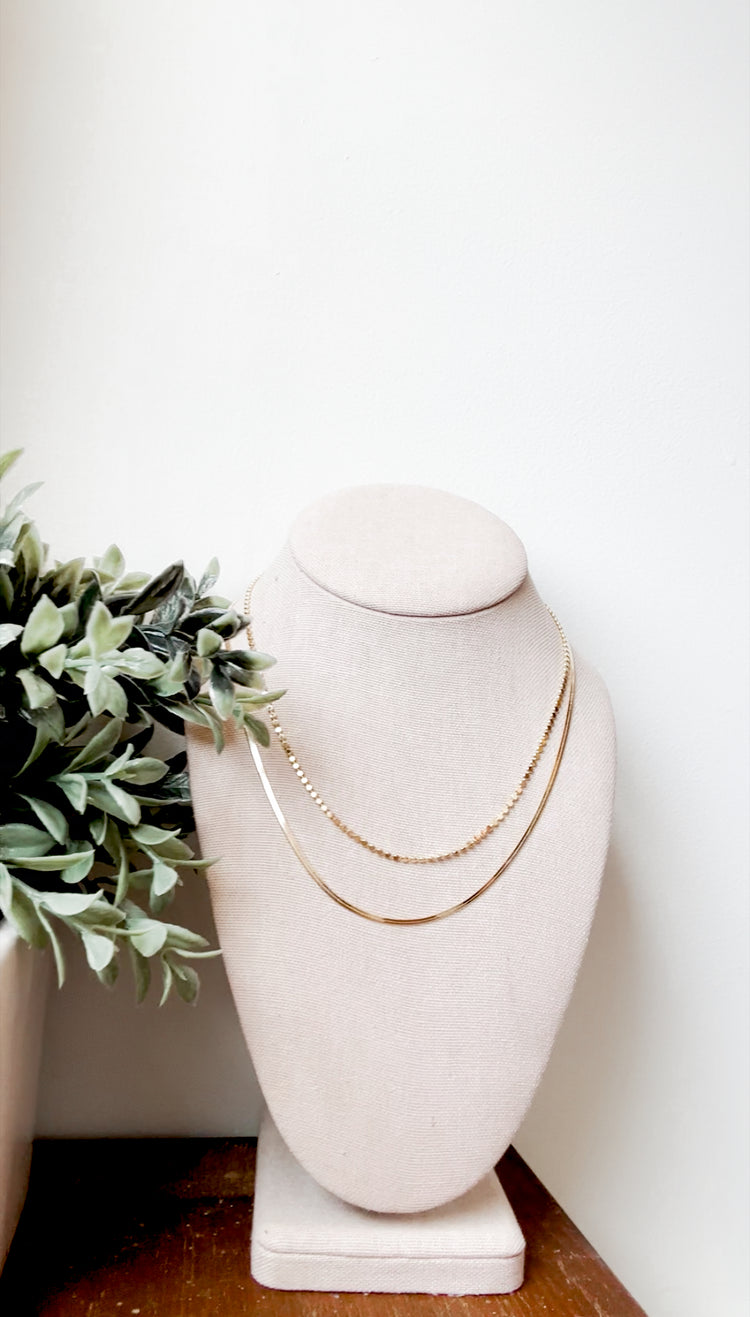 18k Gold Filled Herringbone Chain Necklace