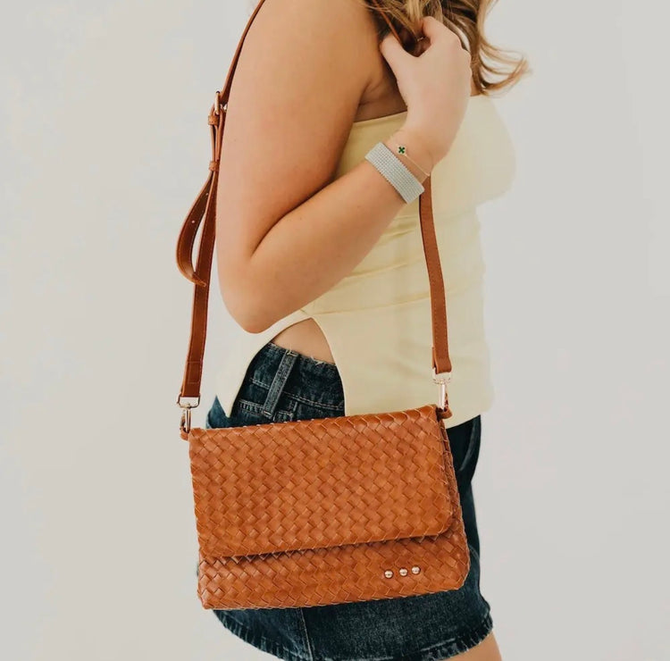 Woven Flap Crossbody