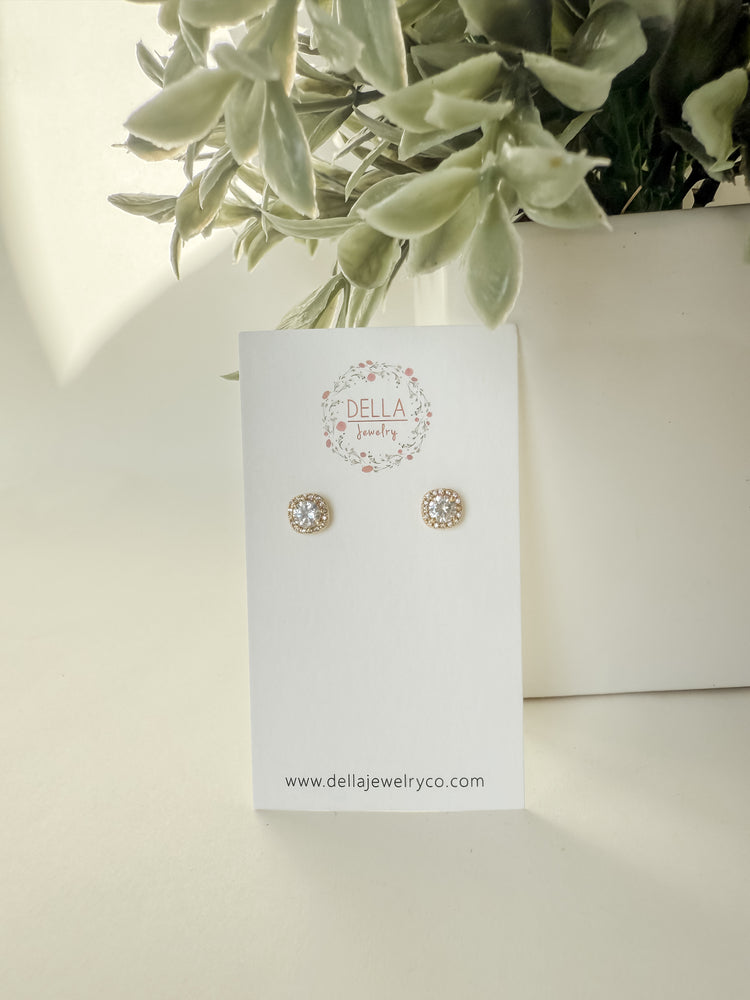 CZ Rounded Square Studs