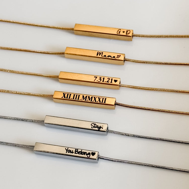 Personalized Sliding Bar Necklace