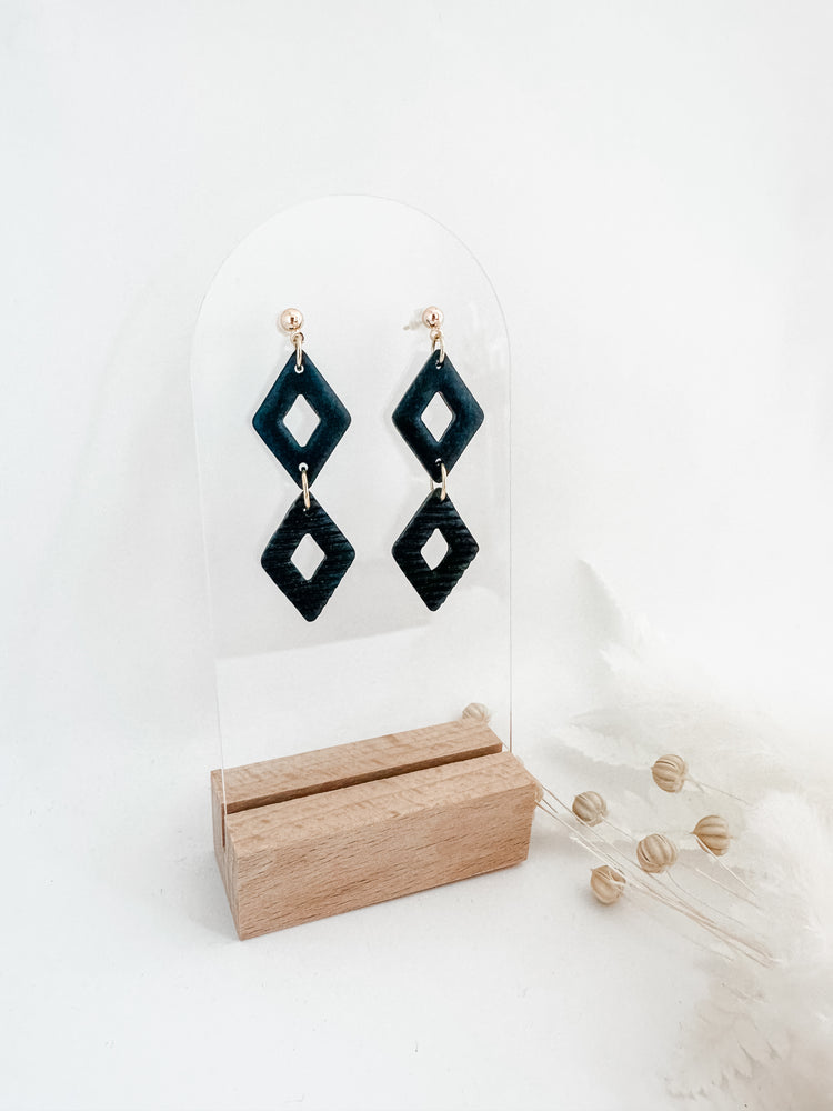 Double Diamond Polymer Clay Earrings