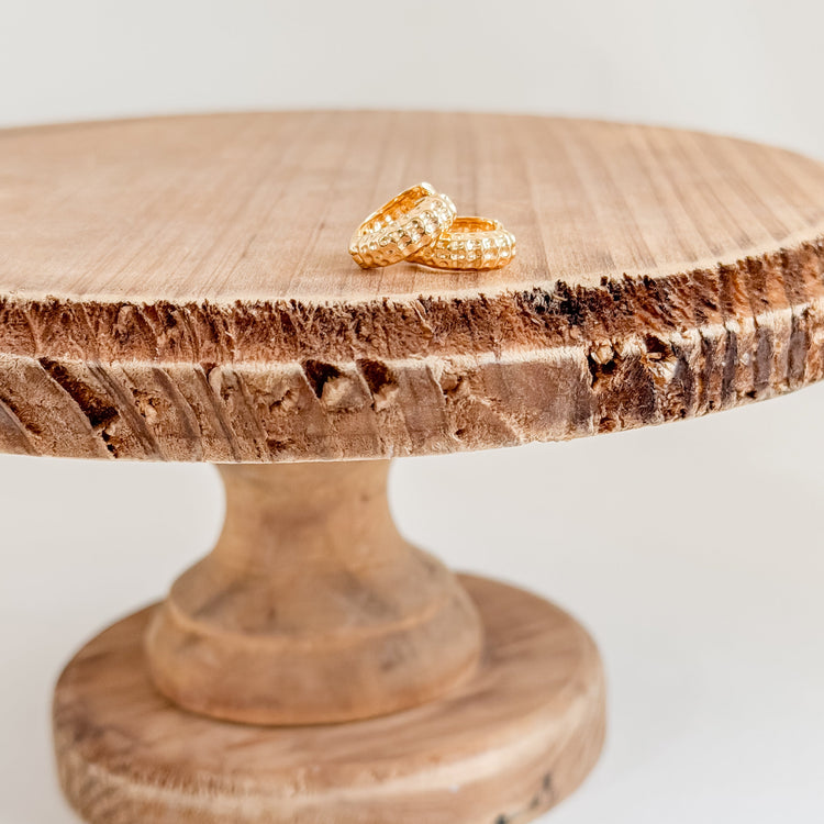 Hammered Gold Huggies