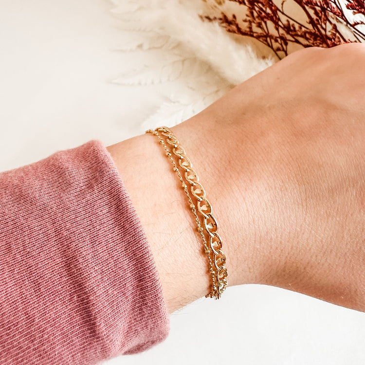 18k Gold Filled Fancy Mariner Detailed Bracelet