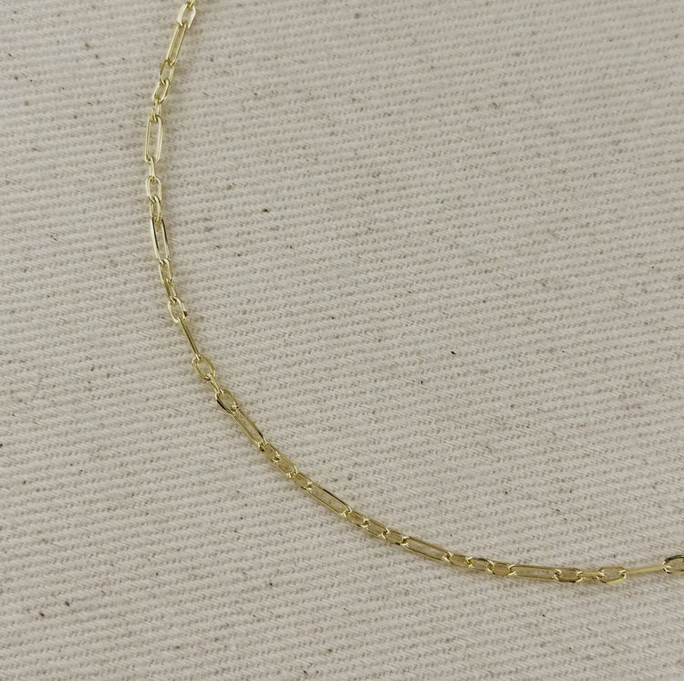 18k Gold Filled Alternated Paperclip Chain