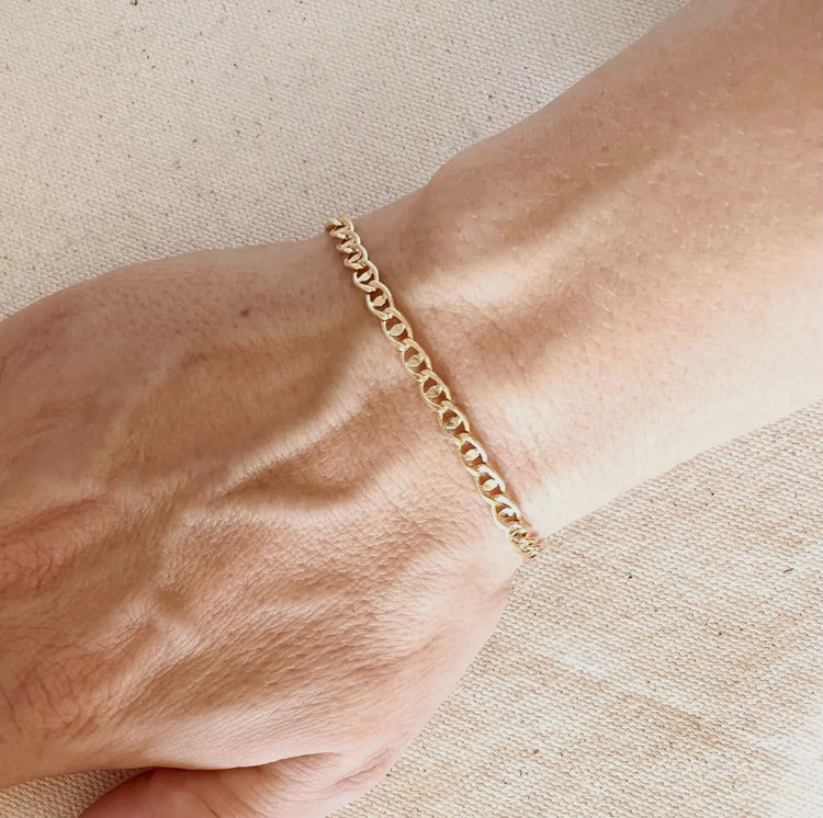 18k Gold Filled Fancy Mariner Detailed Bracelet