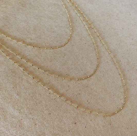 18k Gold Filled Beaded Chain Necklace