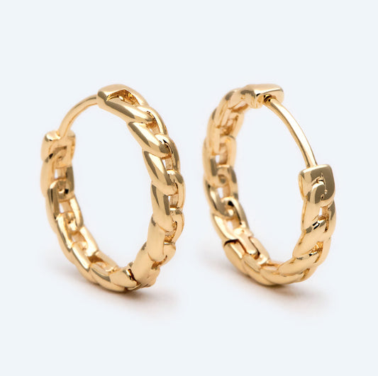 Gold Chain Hoops