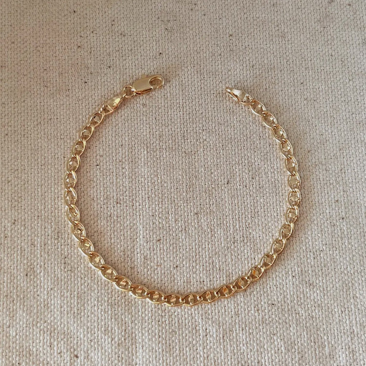 18k Gold Filled Fancy Mariner Detailed Bracelet