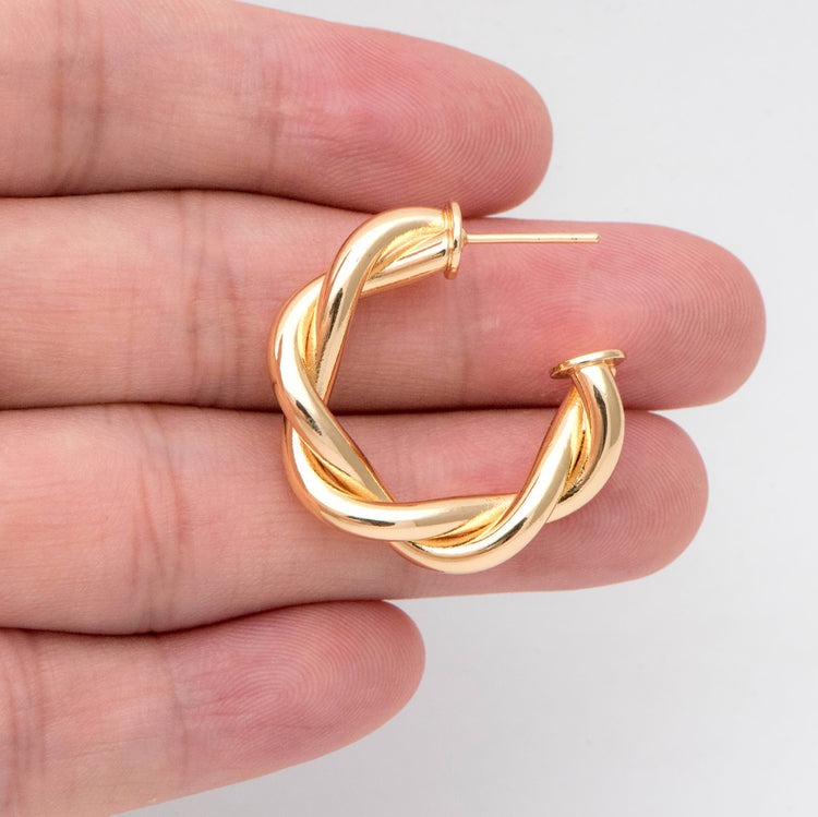 Twisted Chunky Gold Hoops