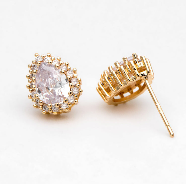 CZ Teardrop Studs