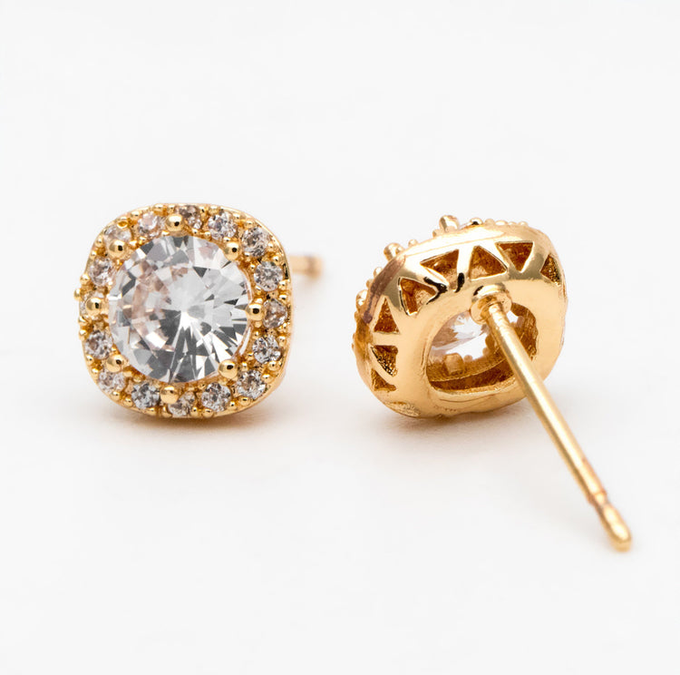 CZ Rounded Square Studs