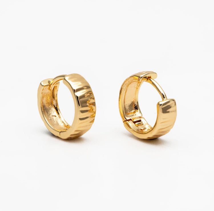 Wrinkled Gold Hoop Huggies