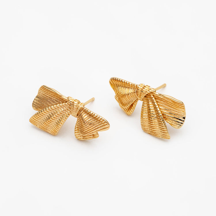 Gold Bowknot Studs