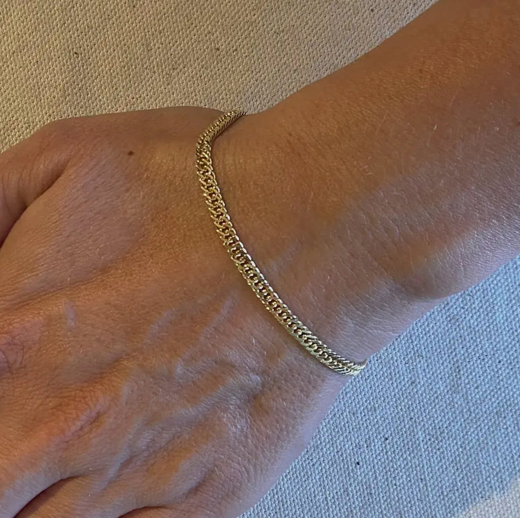 18k Gold Filled Double Curb Chain Bracelet