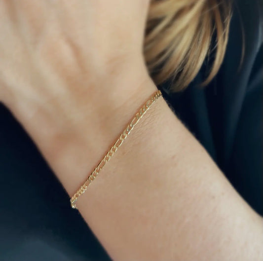 18k Gold Filled Figaro Chain Bracelet