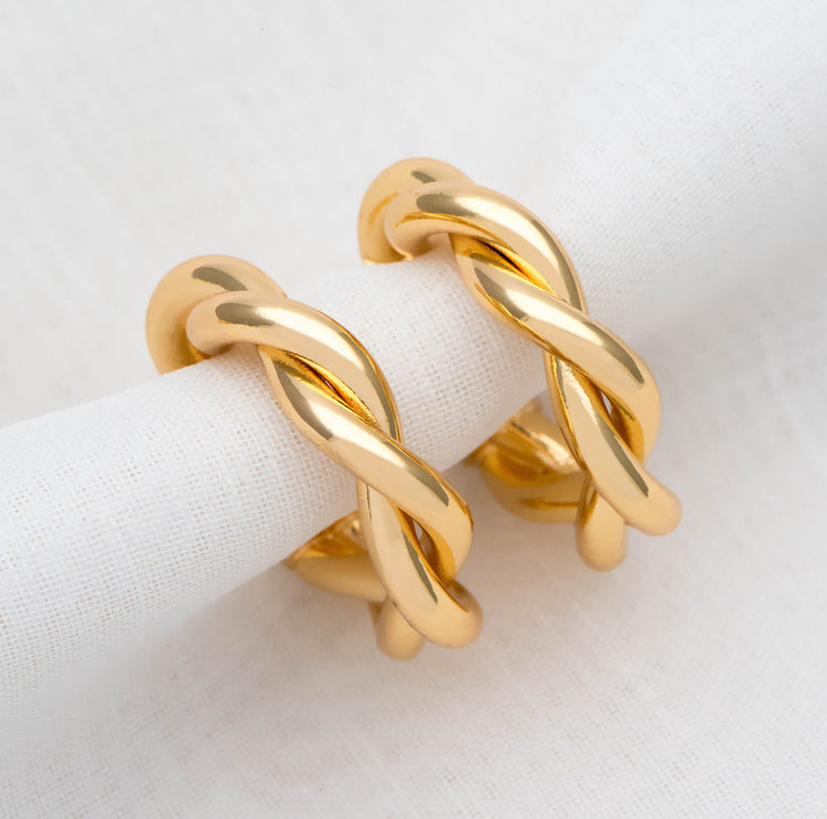 Twisted Chunky Gold Hoops