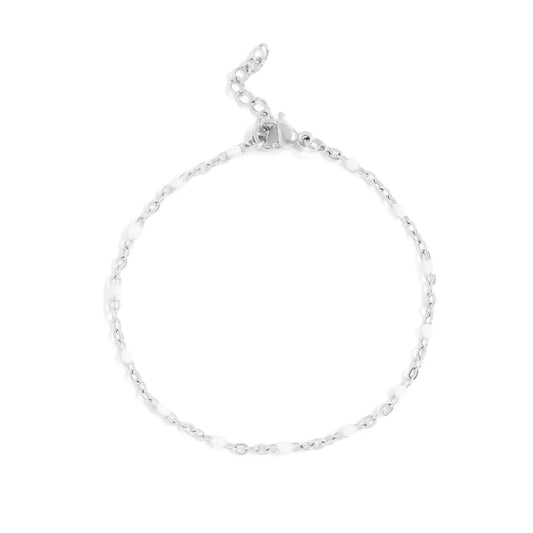 Stainless Steel White Confetti Bracelet