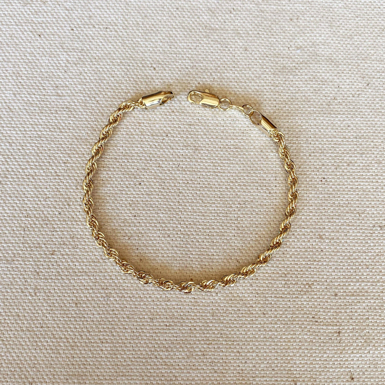18k Gold Filled Rope Bracelet