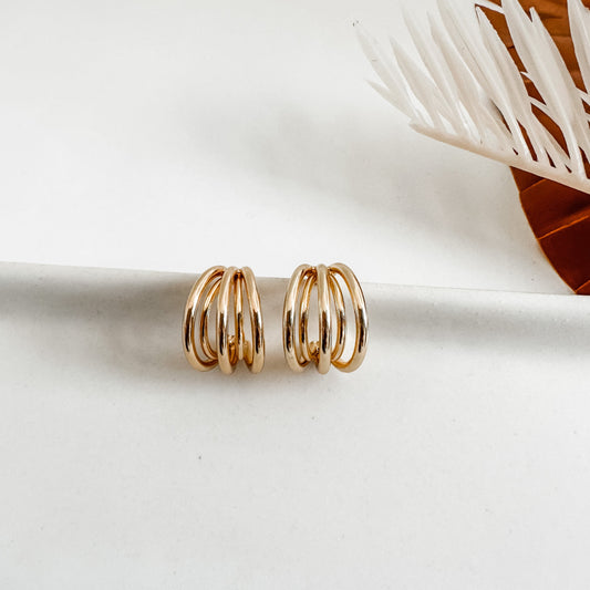 Gold Double Layer Hoops